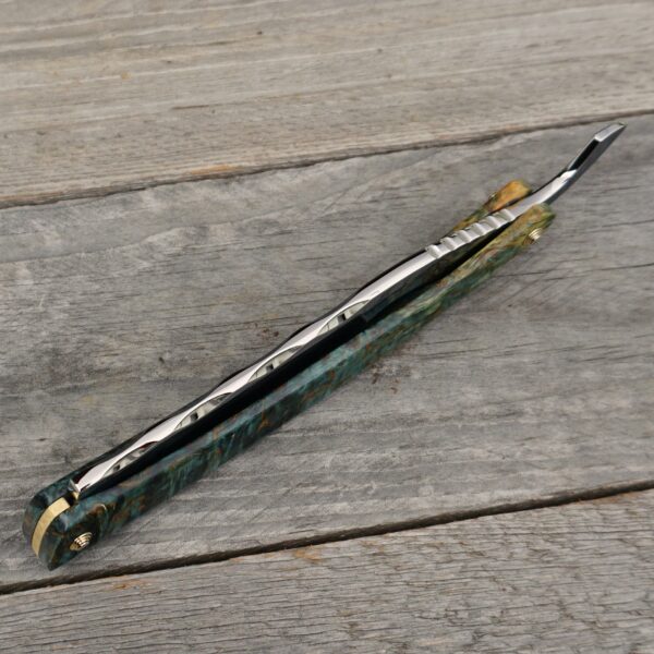 Rasiermesser Maserbirke Dunkelblau/Gelb – Bild 5