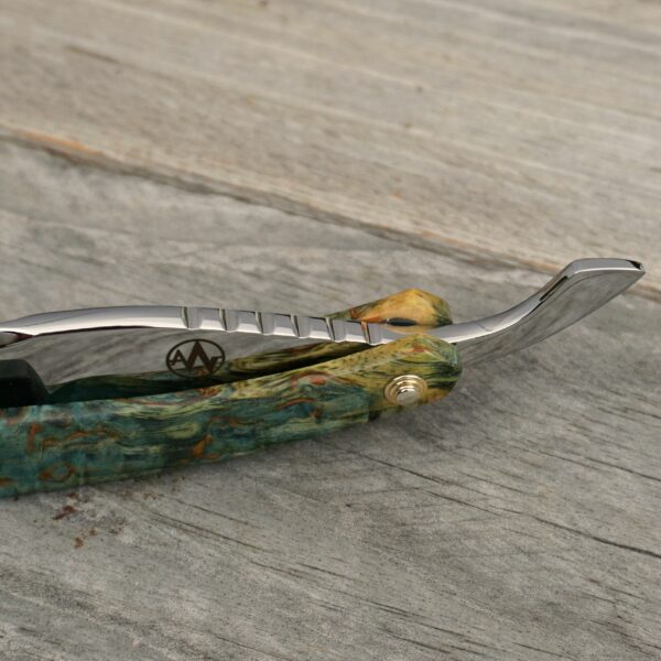 Rasiermesser Maserbirke Dunkelblau/Gelb – Bild 4