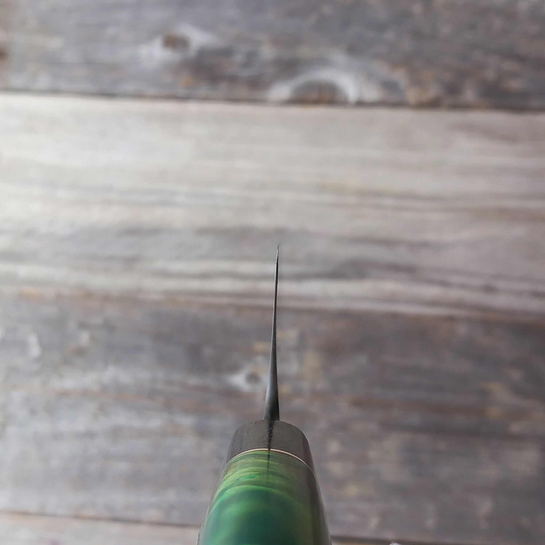 Küchenmesser Santoku 180 S-Schliff Pappel-Maser grün – Bild 5