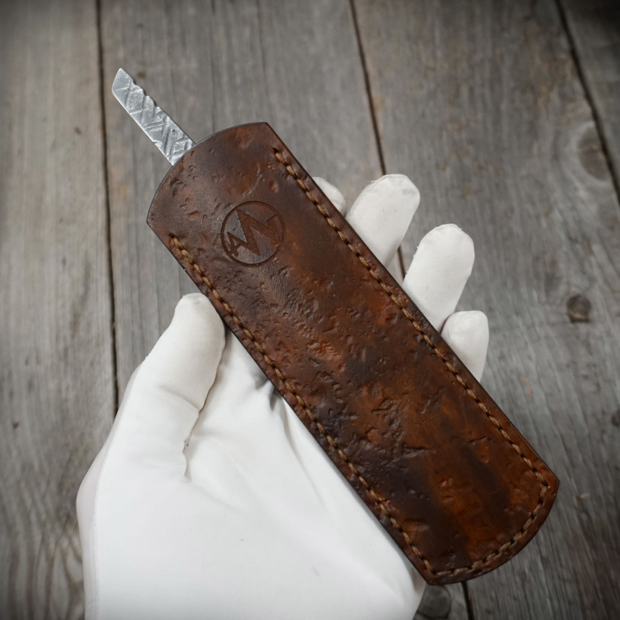 Rasiermesser Kamisori geschmiedet mit franz. Kopf u. Filework – Bild 6